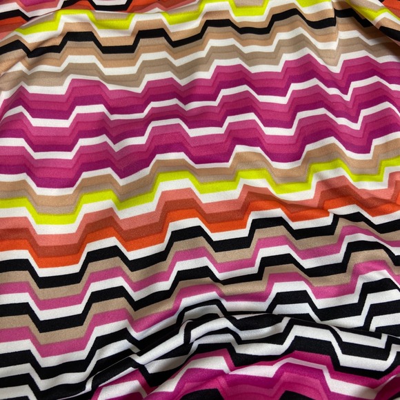 Trina Turk Women's XS Mini Belted Dress Geometric Print Pink Orange Shift Casual - Picture 6 of 11